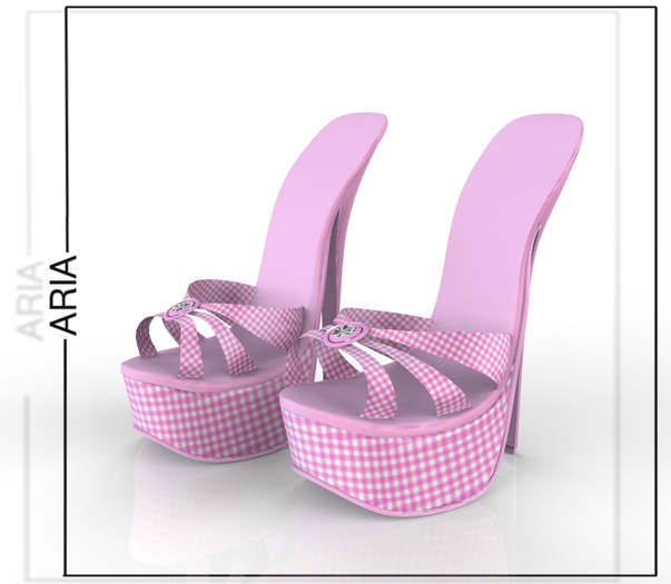 Pink Plaid Platform Heels