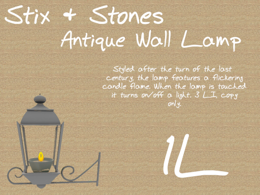 ~S&S~ Antique Wall Lamp (boxed)