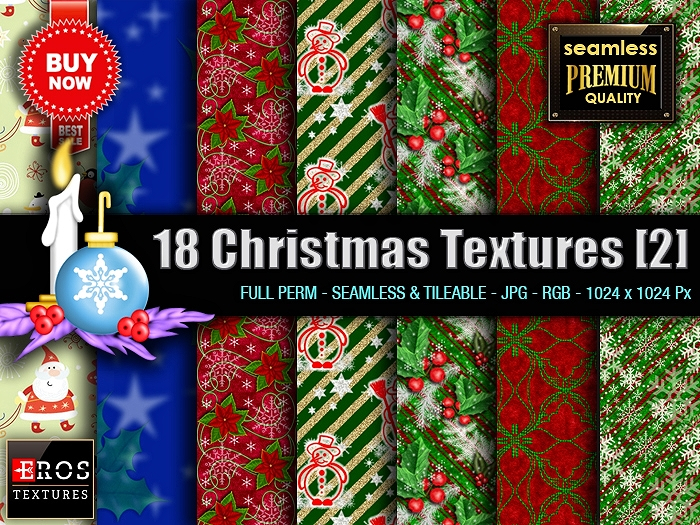 18 Christmas Fabrics [2] by {EROS Textures Lab}