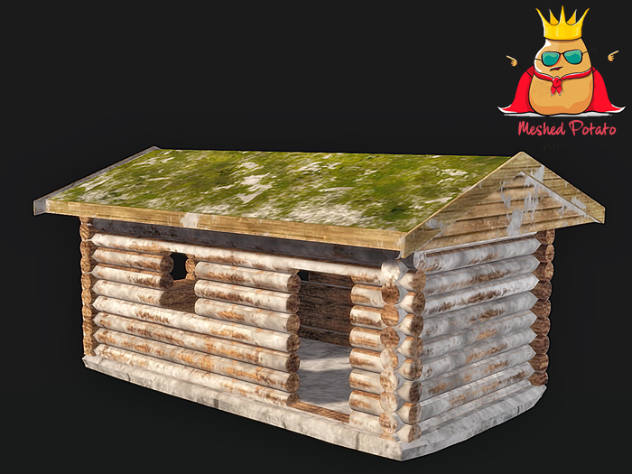 Meshed Potato - Winter Cabin with Snow (add to unpack)