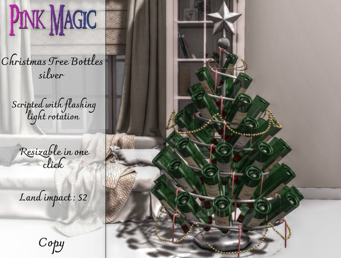 Pink Magic : Christmas Tree Bottles silver