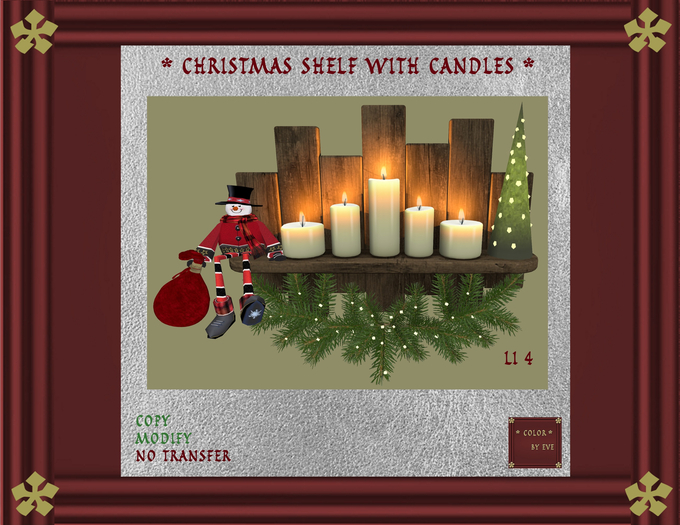 Christmas Shelf with Candles V2