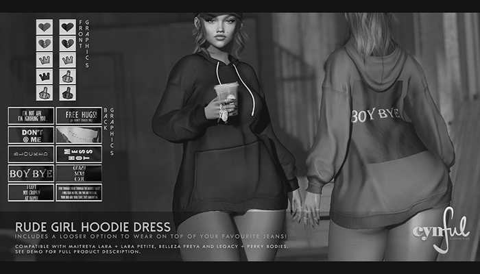 Cynful Rude Girl Hoodie Dress - Demo