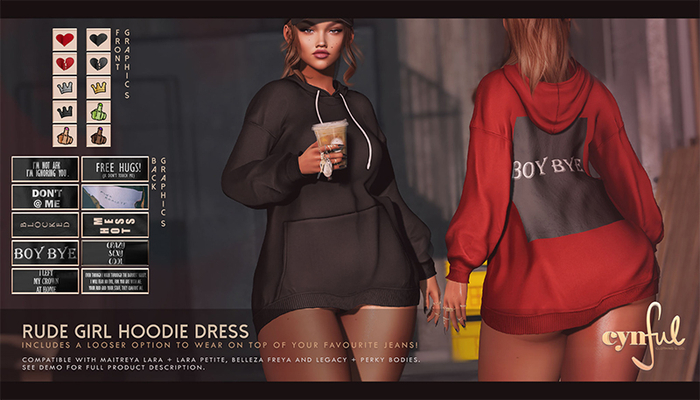 Cynful Rude Girl Hoodie Dress - Fatpack  (Check description for included sizes)