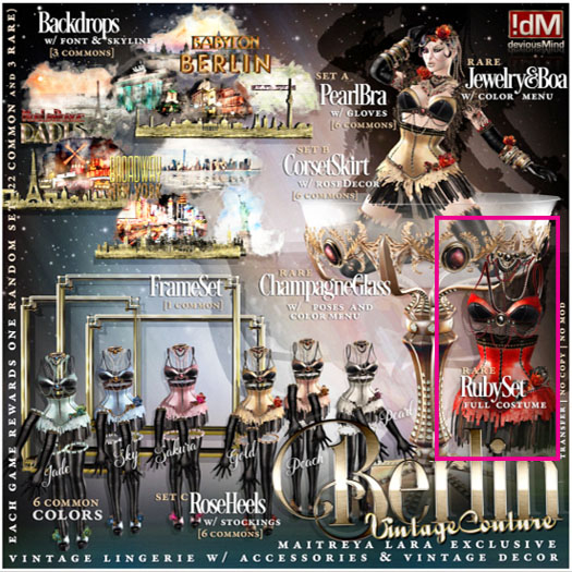 Rubyqu33 Second Life Second Life Marketplace - !dM Berlin **RUBY SET** (BOX #12ABC LARA) RARE