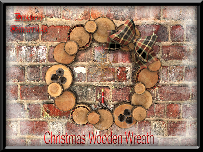 Khargo christmas wooden wreath - boxed