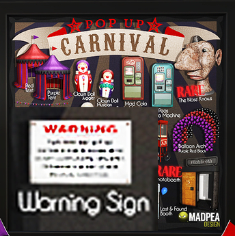 Second Life Marketplace - MadPea Pop Up Carnival - Warning Sign