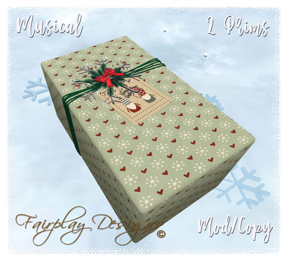 ~Country Charm Musical Christmas Gift Box