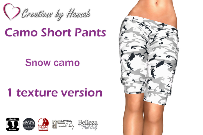 [CBH] Camo Short Pants - Snow