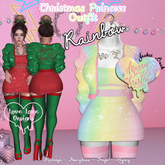 ::LL:: Christmas Princess Outfit // Rainbow {WEAR TO UNPACK}