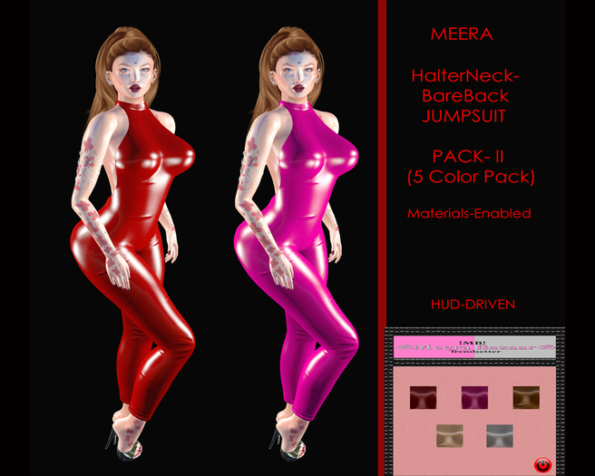 DEMO !MB! MEERA- LATEX- HALTER NECK JUMP SUIT- Mini Pack- 2 [5 Colors]