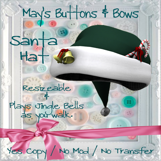 MBB * Green Santa Hat w/sound