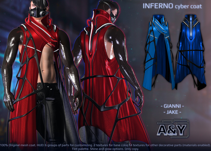 A&Y Inferno Cyber Coat - Blue