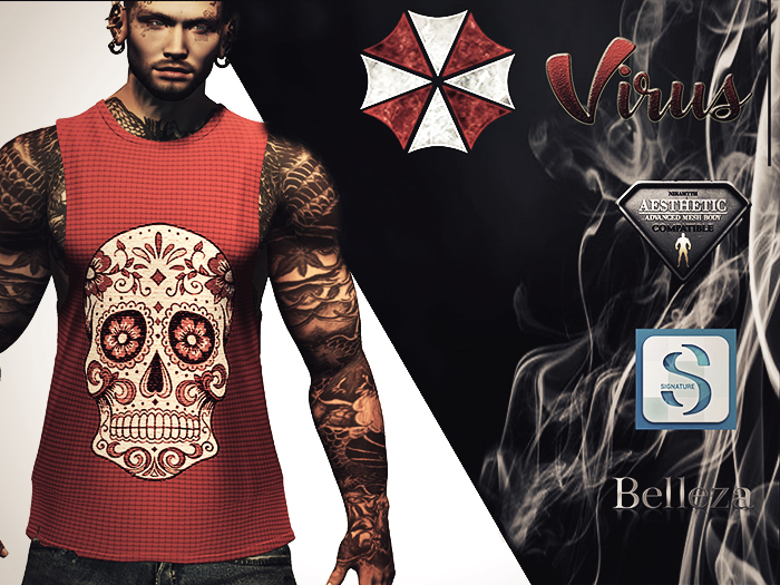 VIRUS - SKULL RED SHIRT (WEAR ME)