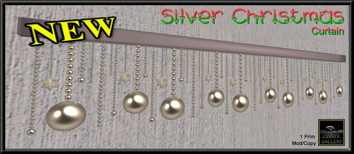 Zinner Shapes & Gallery - Silver Christmas Curtain (Boxed)