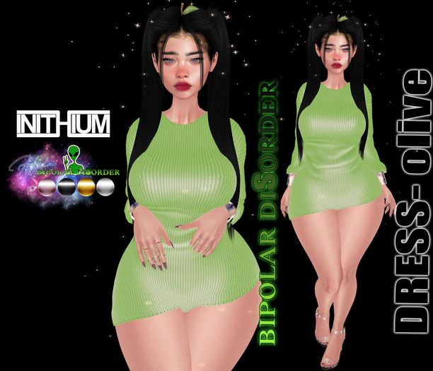 Bipolar Disorder- DRESS- Olive KUPRA
