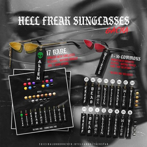 -SU!- Hell Freak Sunglasses Gold #03 COMMON