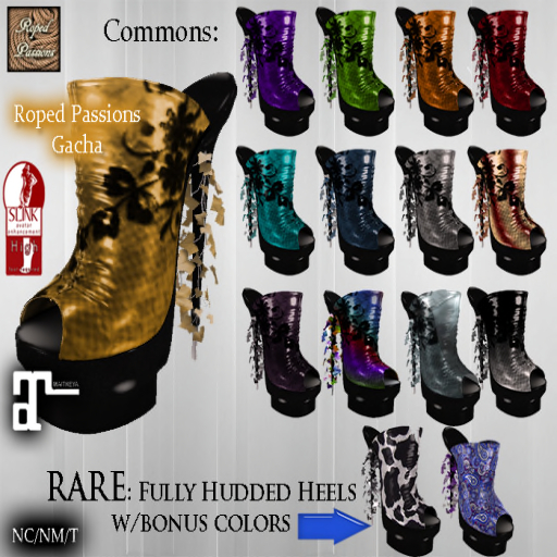 Roped Passions Saffron Heels Arcane SLINK!!