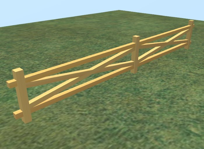Second Life Marketplace Corral Sculpt Fence Piece Style 4