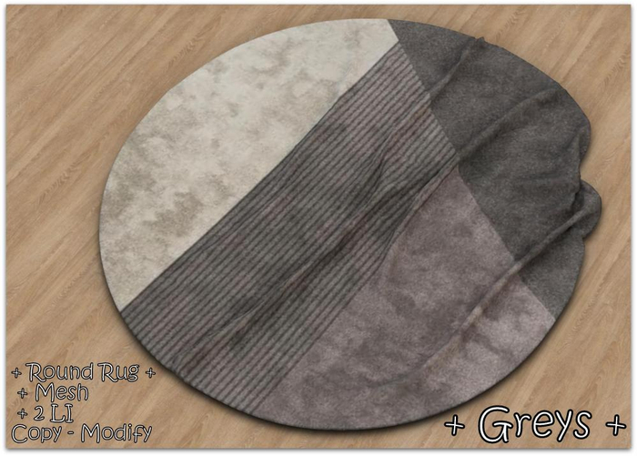 || When I'm Bored || Round Mesh Rug || Greys || 2 LI