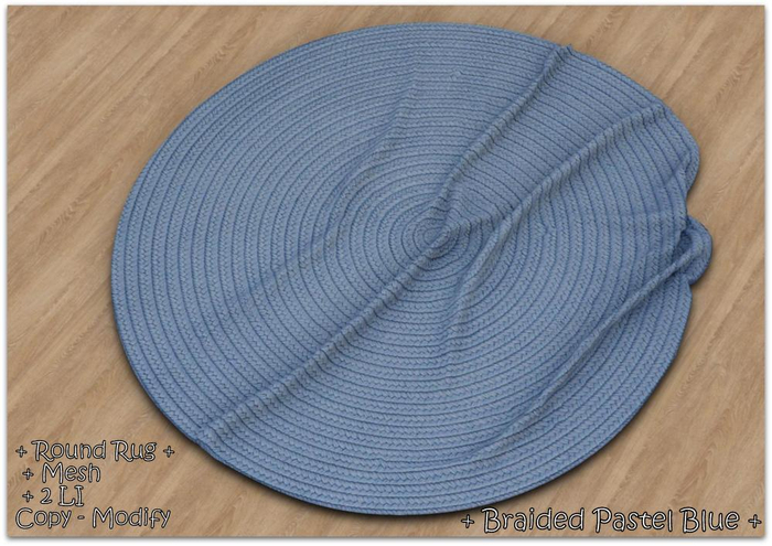 || When I'm Bored || Round Mesh Rug || Braided Pastel Blue || 2 LI