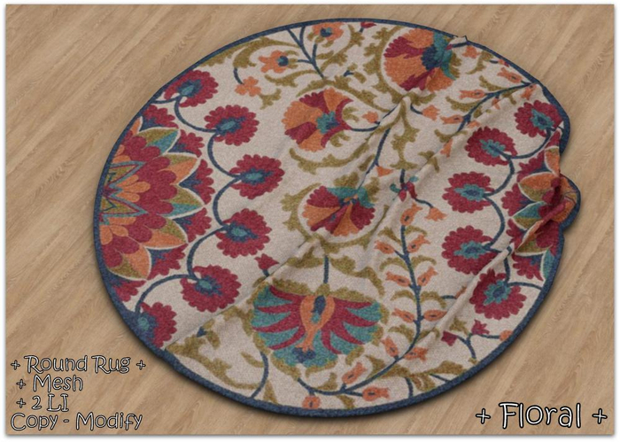 WIB - Round Mesh Rug - Floral