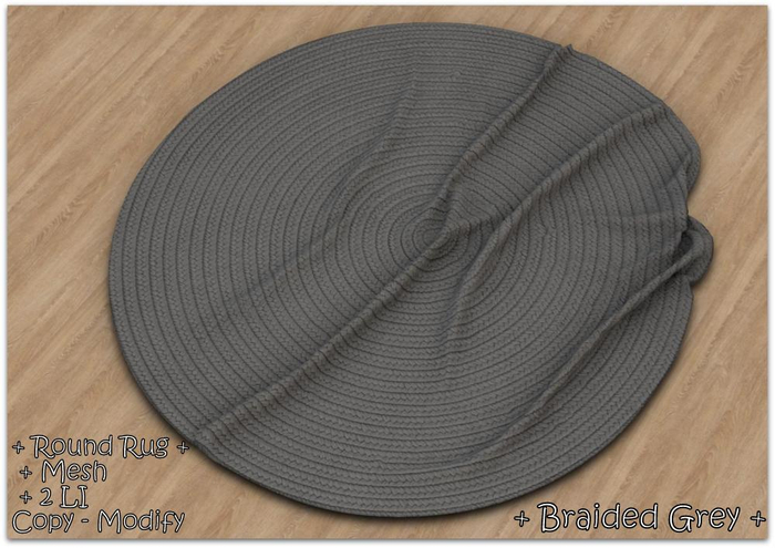 || When I'm Bored || Round Mesh Rug || Braided Grey || 2 LI