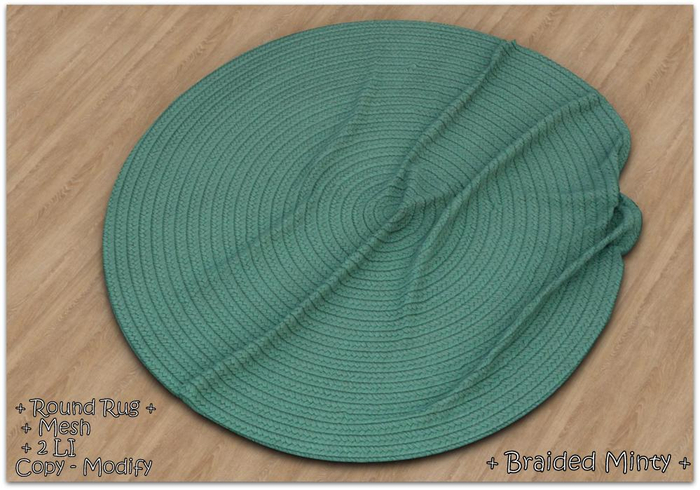 WIB - Round Mesh Rug - Braided Minty