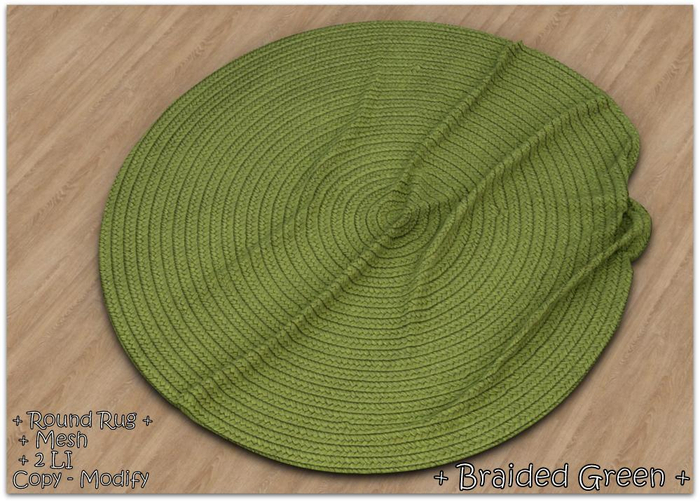 WIB - Round Mesh Rug - Braided Green