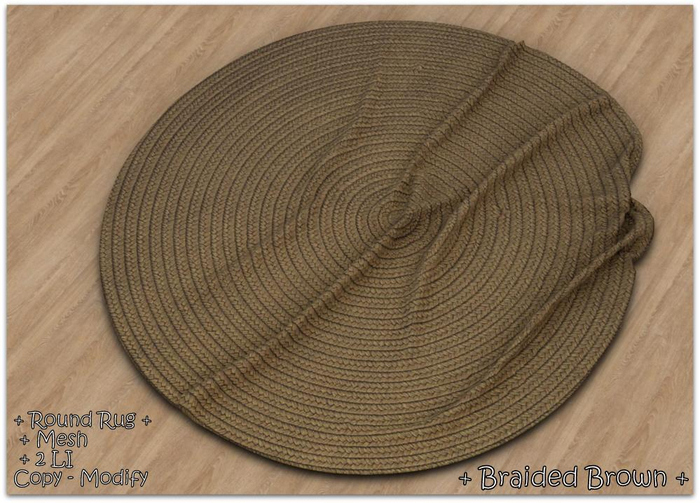 || When I'm Bored || Round Mesh Rug || Braided Brown || 2 LI