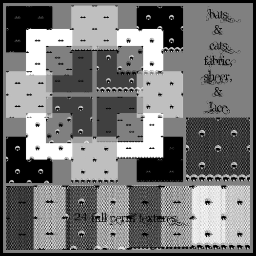 Eternal Creativity ~ Bats & Cats fabric, sheer, & lace