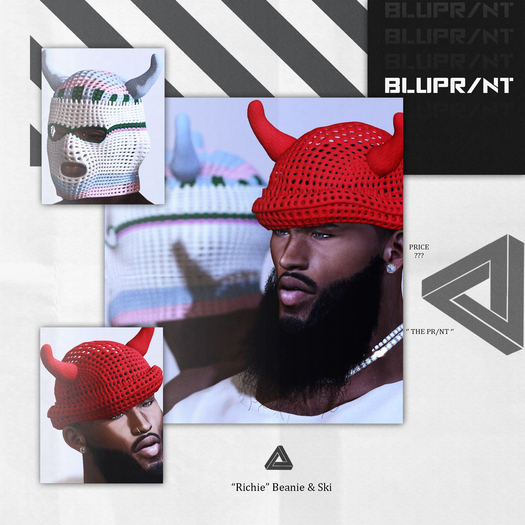 Blupr/nt - " Richie " Horn Beanie/Ski - EXTREME FP! - (Wear Me)