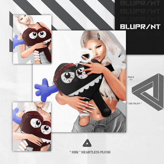 Blupr/nt - "HBK" Heartless Plush - PACKAGE (Wear Me)