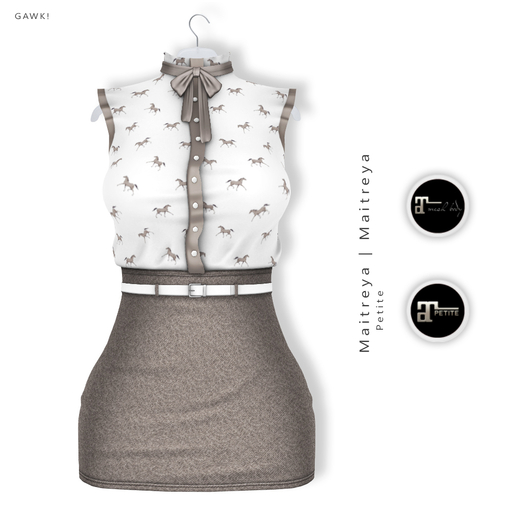 GAWK! Taupe Vintage Blouse Dress | for Maitreya Lara | Maitreya Petite