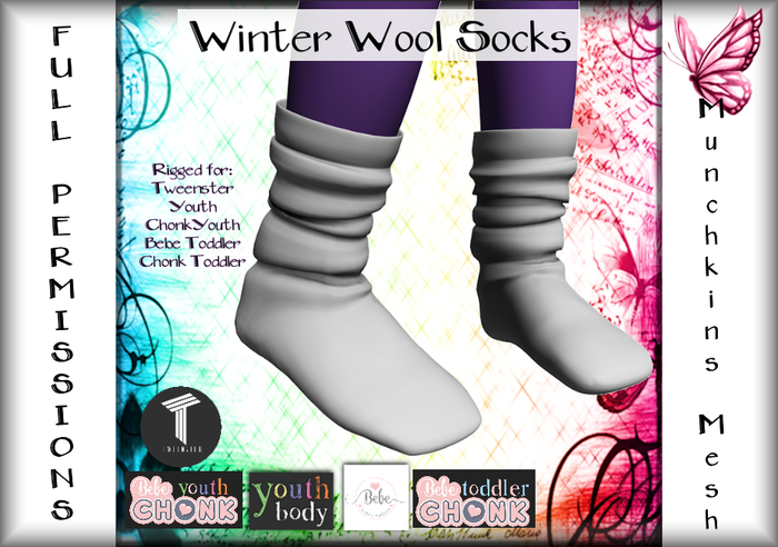 {M} [Full Perm Mesh] Winter Wool Socks