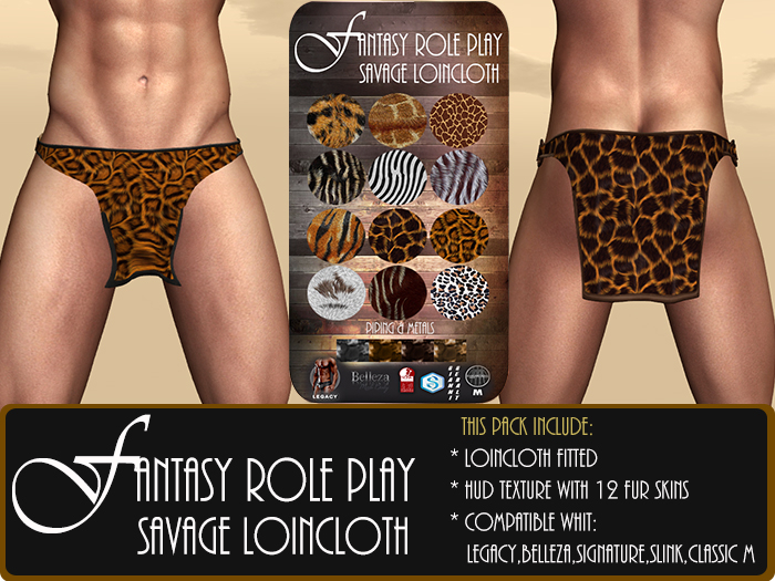 SAVAGE LOINCLOTH V2 - Legacy,Slink,Belleza,Signature,Standart M