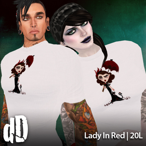 Delaney's Valentines Shirts - Lady In Red (White)