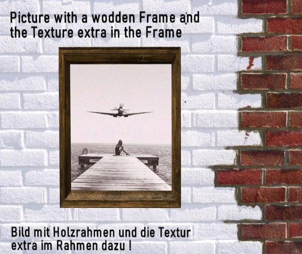 Picture, Gril with plane, with Texture inside