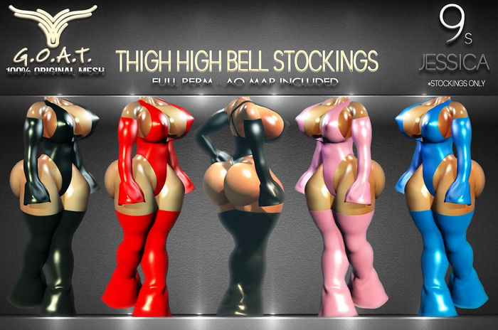 G.O.A.T. 9s JESSICA THIGH HIGH BELL STOCKINGS FULL PERM DEMO