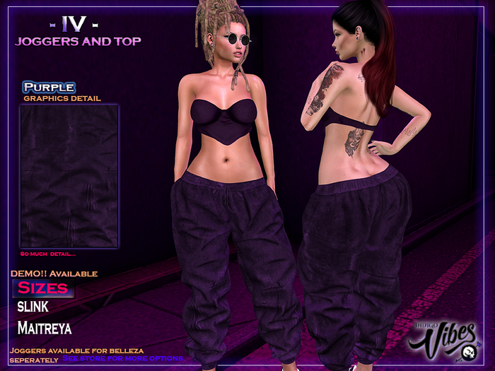 INDIGO VIBES  ~ {- IV -JOGGERS & TOP } PURPLE