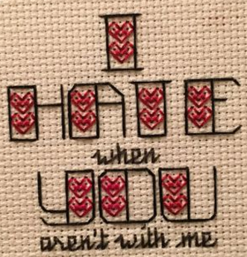 I Hate You Needlework Texture