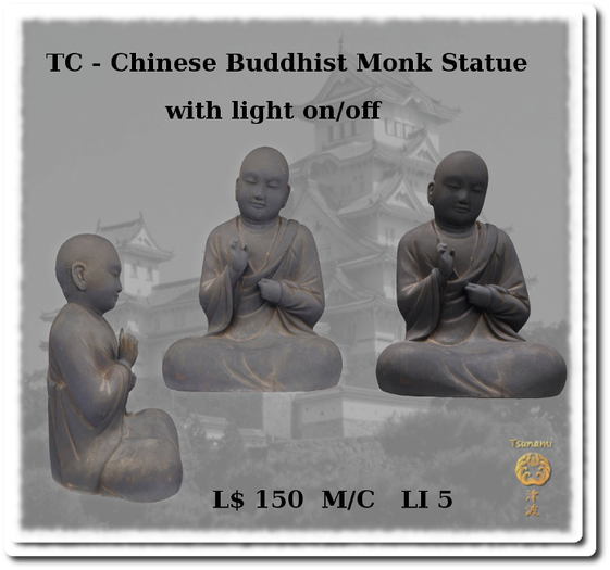 Chinese Buddhist Monk Statue