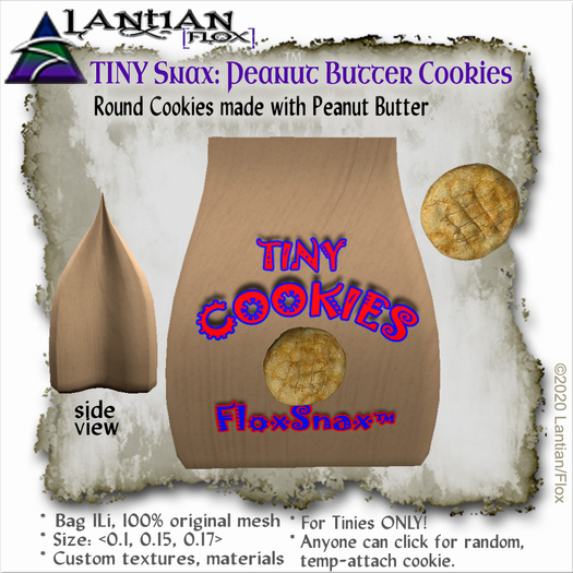 ~L/Fx~Cookie Bag (Tiny) - Peanut Butter Cookies v4.4 mCtbox *Endless Cookies!* *Low Price!*