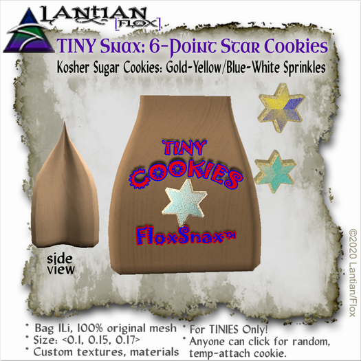 ~L/Fx~Cookie Bag (Tiny) - Kosher 6-Point Stars v4.4 mCtbox