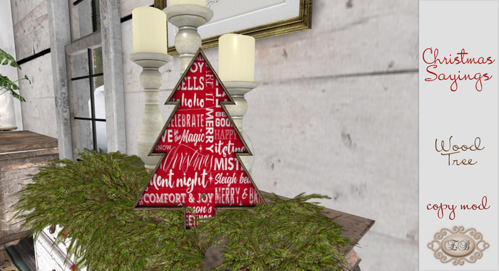 .:Ecce Bellus:. Christmas Sayings Wood Tree