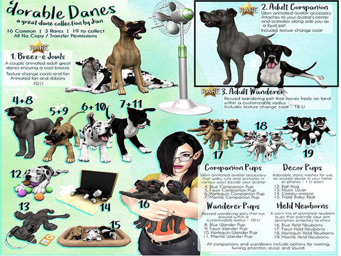 JIAN 'dorable Danes 2. Adult Companion RARE