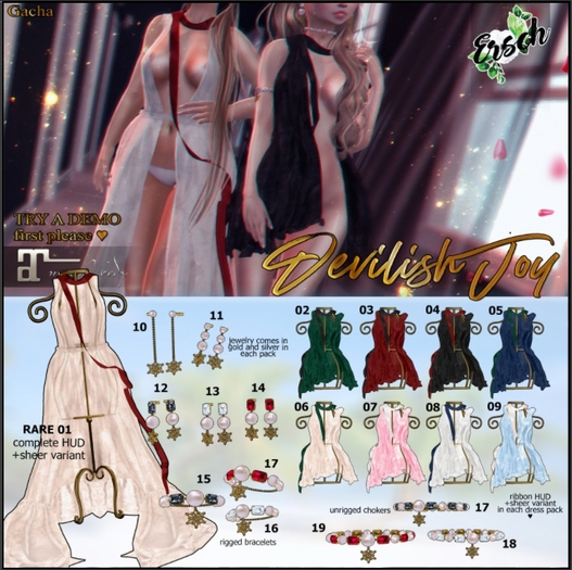 15. ERSCH - Develish Joy Gacha M-LARA Bracalets -black-