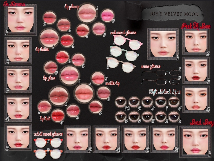 [ MUDSKIN ]_JOY'S VELVET MOOD # RED MOOD GLASSES 3