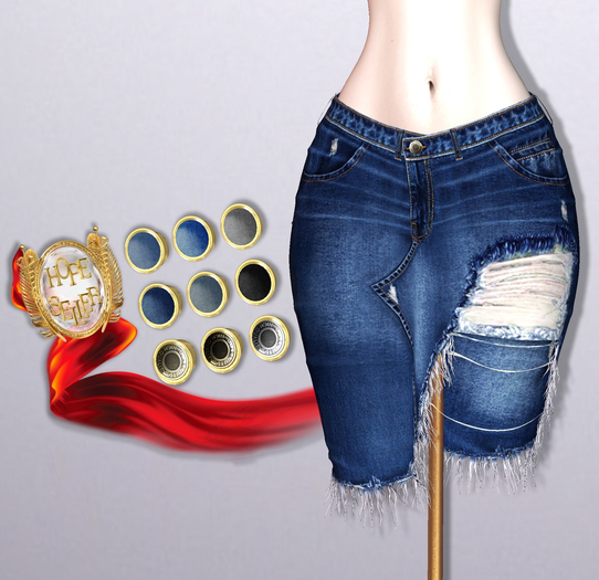 [HS] Suzushi Denim Skirt [Deep Ocean]