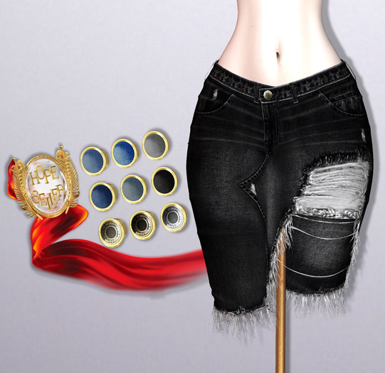 [HS] Suzushi Denim Skirt [Black]